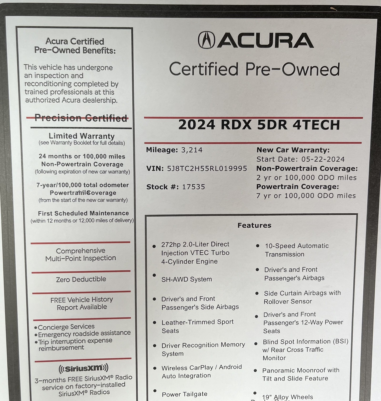 used 2024 Acura RDX car, priced at $42,488